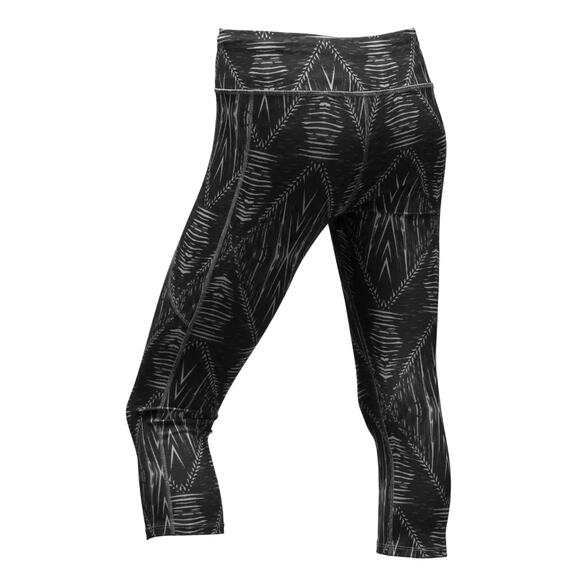 The North Face Womans L Motivation Printed Crop Legging Yoga Work Out Black Gym - Picture 1 of 8